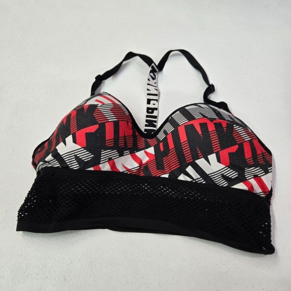 Victoria Secret PINK Women Bra Medium Red Wireless Racerback Longline